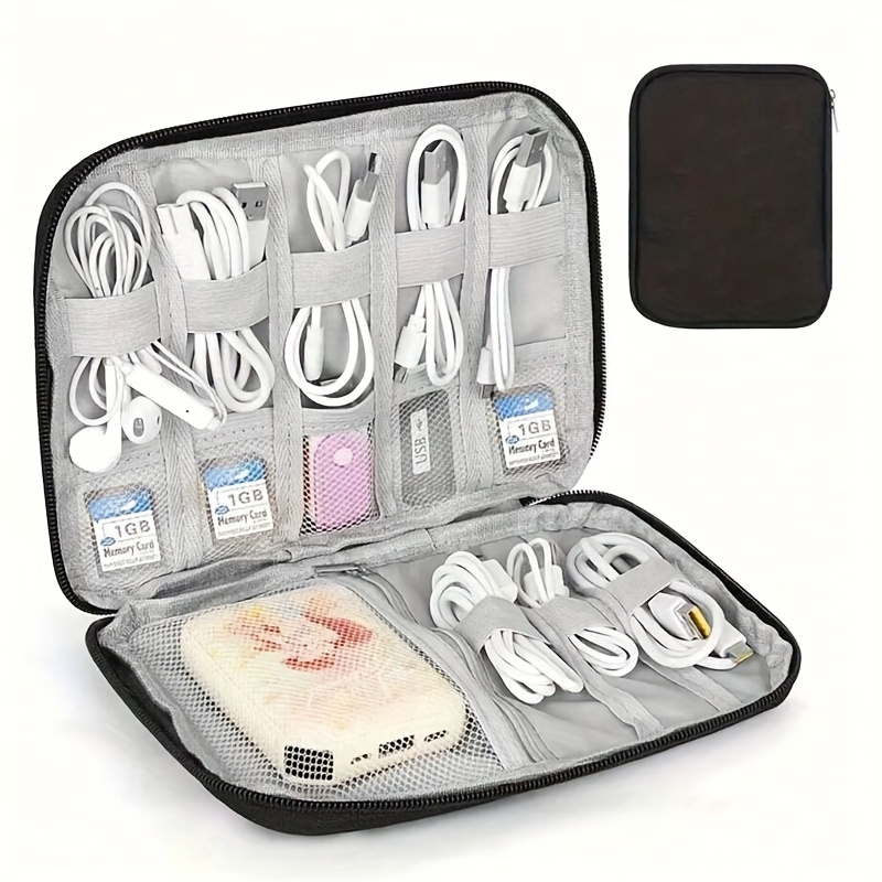 Tech Accessories Travel - حقيبة تنظيم كابلات السفر متعددة الجيوب