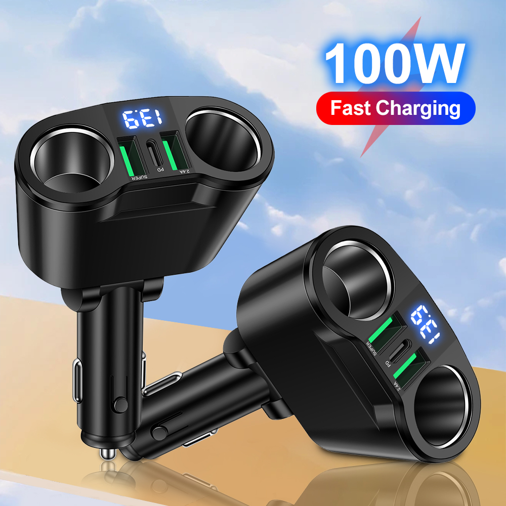 Type C Multiport Adapter - محول شاحن سيارة USB من النوع