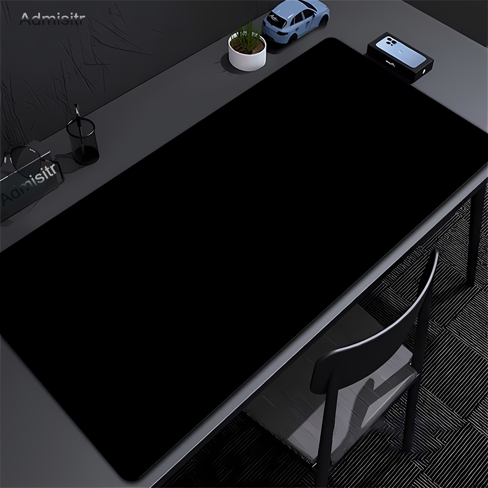 Tech Desktop Accessories - لوحة ماوس سوداء كبيرة بلون واحد،