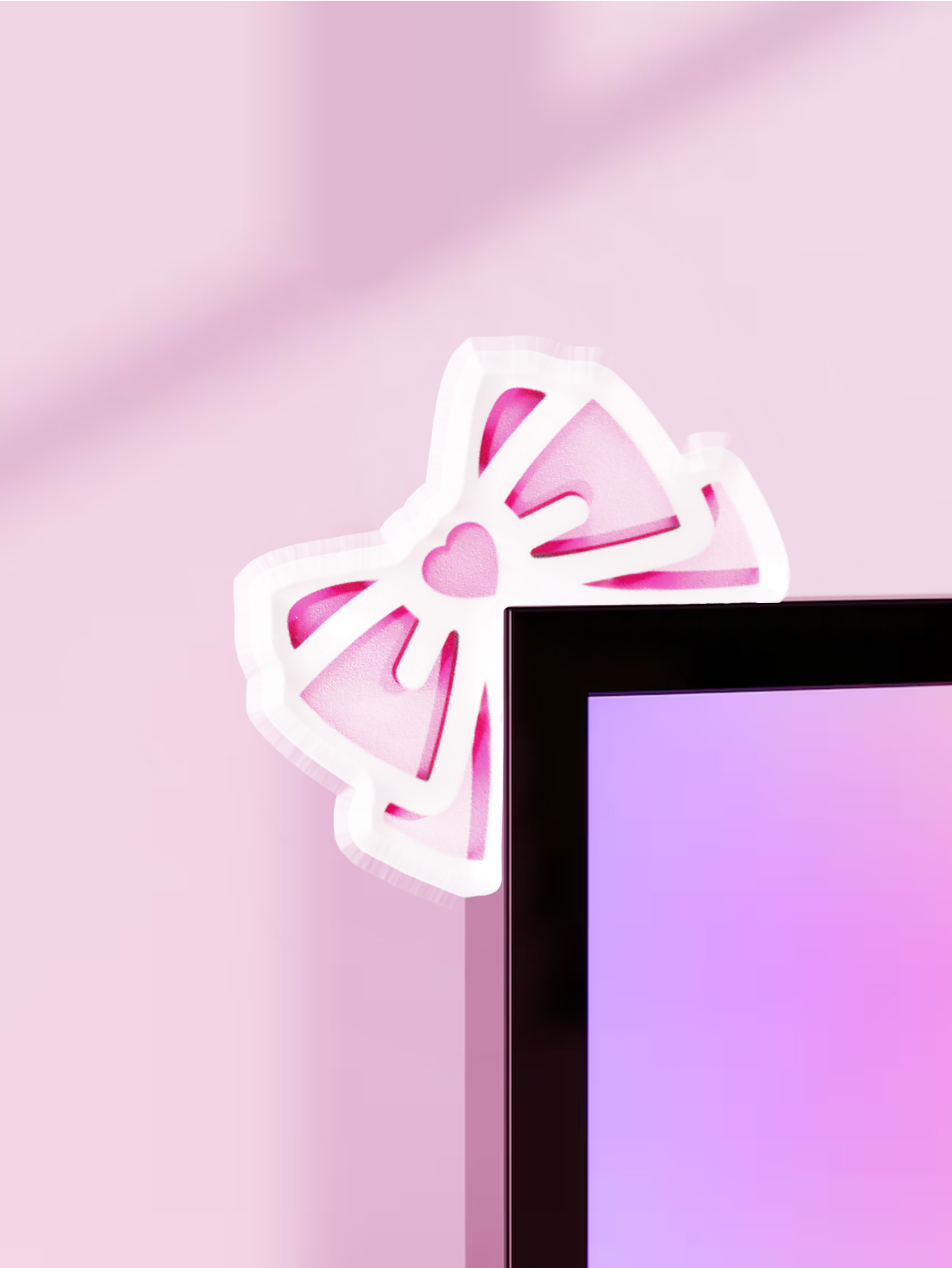 Tech Desktop Accessories - زينة شاشة كمبيوتر على شكل فيونكة