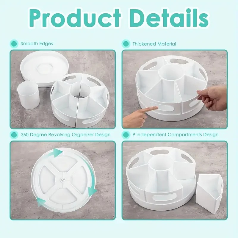 منظم مكتب دوار 360 درجة مع 7 ص - مراجعة Tech Desktop Accessories وسعره