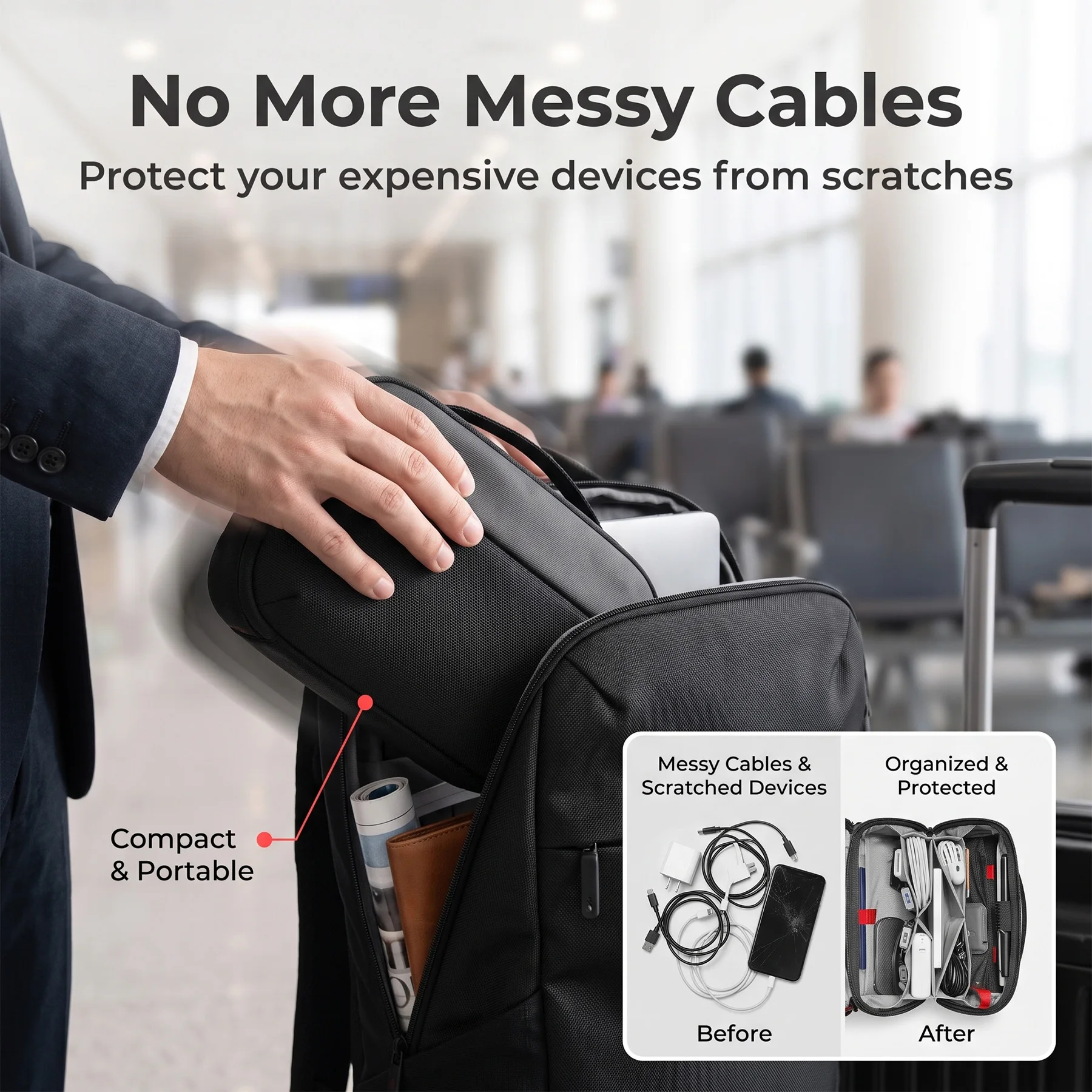 حقيبة تنظيم أدوات السفر، حافظة - مراجعة Tech Accessories Travel وسعره