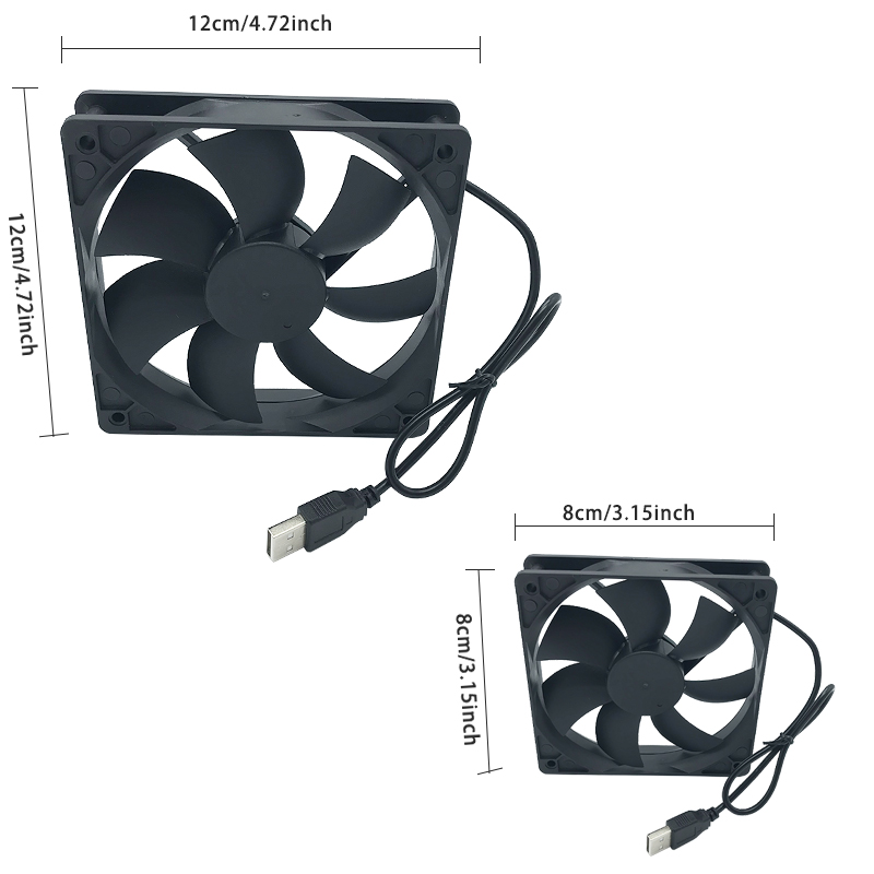 8/12 سنتيمتر 12 فولت USB بالطا - مراجعة Usb Fan Silent وسعره